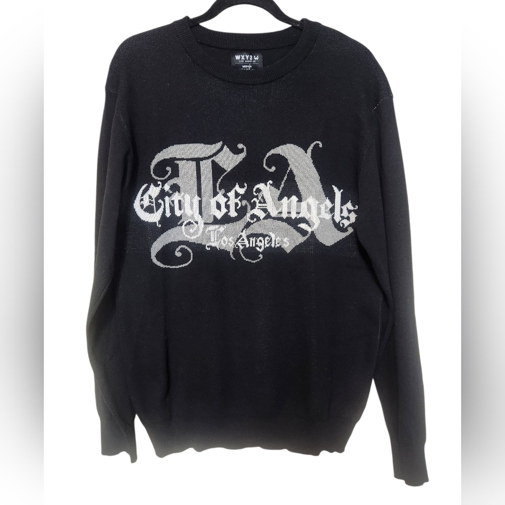 NEW! WXYZ Los Angeles Black 'City of Angels' Sweater Size Medium